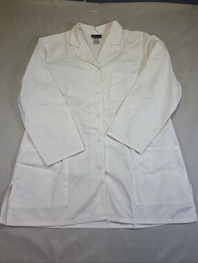 Cherokee Lab Coat 1462 Women's XL White Medical/ Lab Coat 32 in Long Button Up